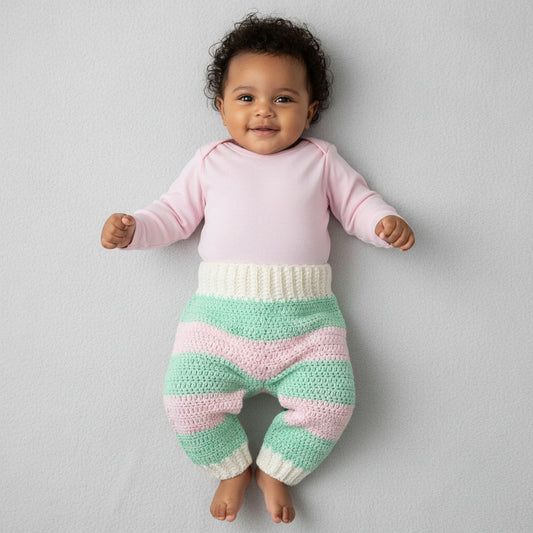 Baby - Hose Baumwolle Grün/Rosé – handgemacht - Mingati