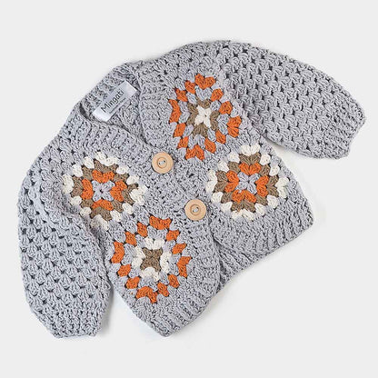Baby - Cardigan Baumwolle – handgemacht | Grau - Mingati