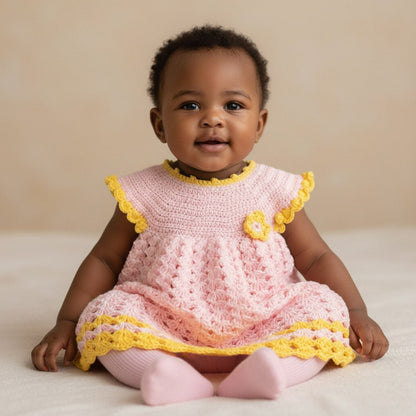 Baby - Strickkleid Baumwolle Rosa – handgemacht - Mingati