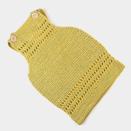 Baby - Latzkleid Baumwolle Gelb – handgemacht - Mingati