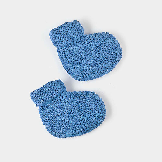 Gestrickte Baby - Socken aus Baumwolle | Blau - Mingati