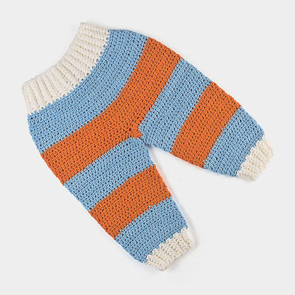 Baby - Hose Baumwolle Blau/Orange – handgemacht - Mingati