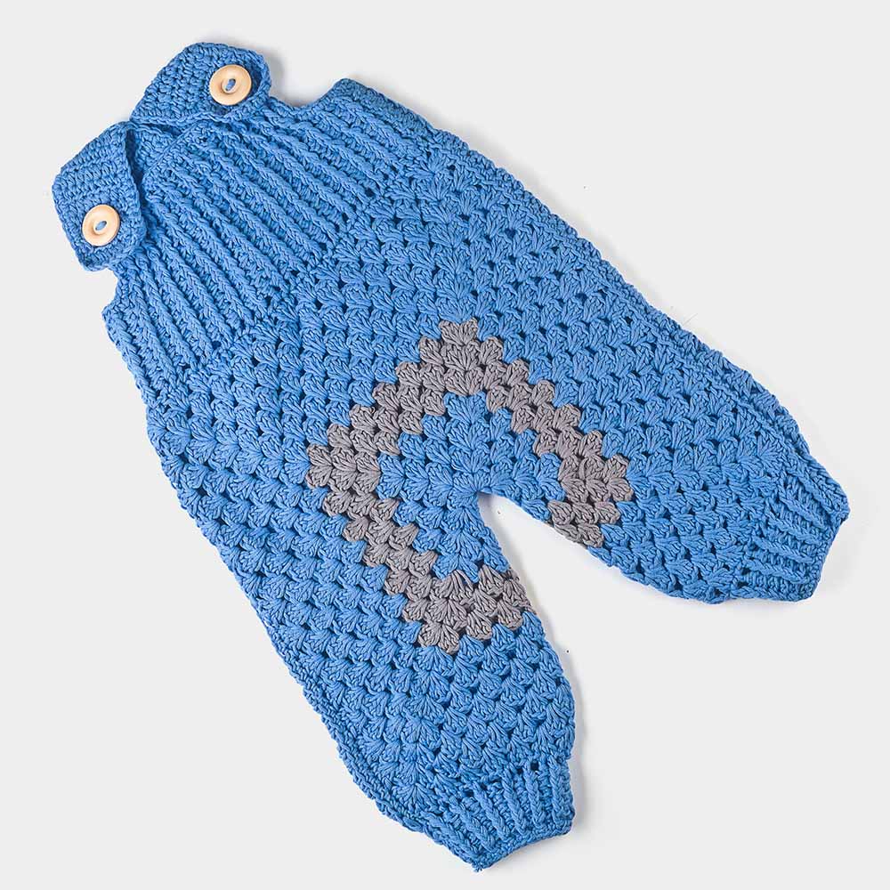 Baby - Latzhose Baumwolle Blau – handgemacht - Mingati