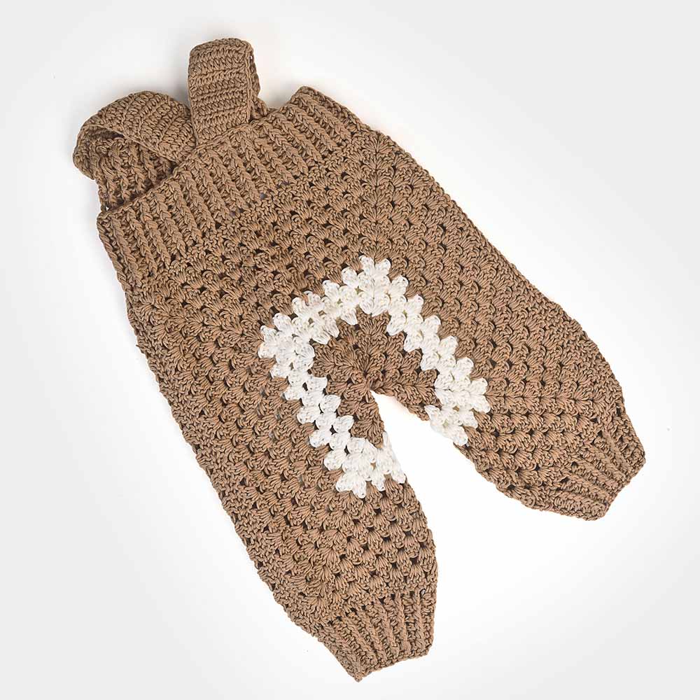 Baby - Latzhose Baumwolle Braun – handgemacht - Mingati