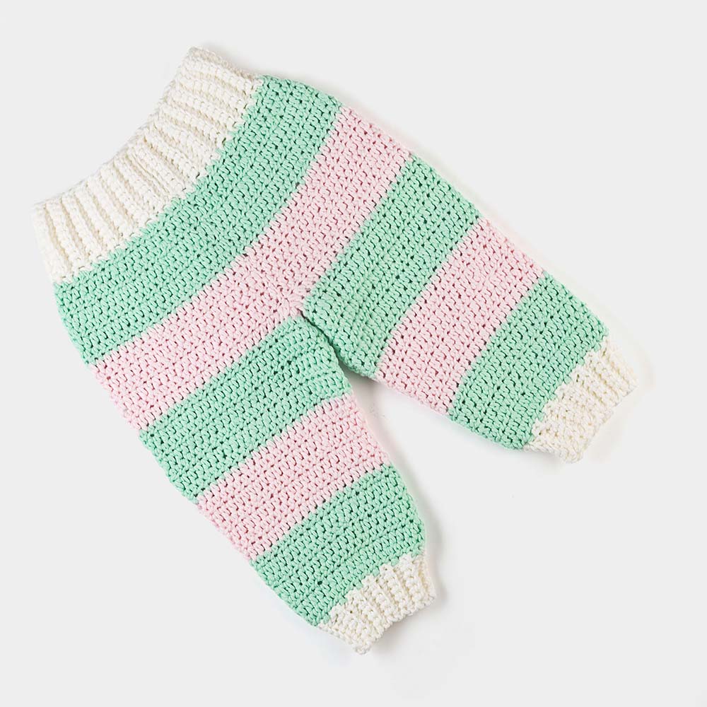 Baby - Hose Baumwolle Grün/Rosé – handgemacht - Mingati